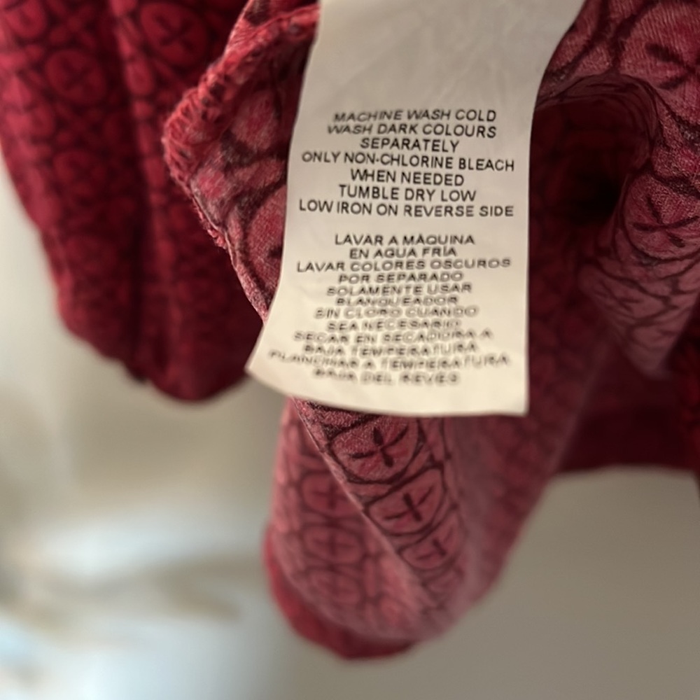 SOLD - Joe Fresh Pink Rose Peasant Boho Blouse Size Large - Picture 7 of 8